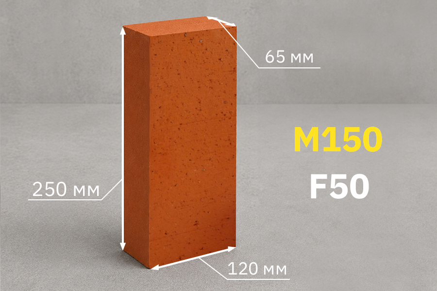 Кирпич полнотелый 1 НФ М150 F50