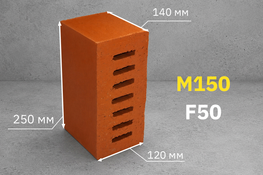Камень полнотелый 2,1 НФ М150 F50, пуст 20%