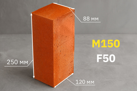 Кирпич полнотелый 1,4 НФ М150 F50